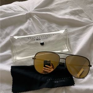 Quay Australia Army Green Aviators - Desi Perkins Collaboration - Like New